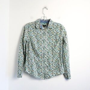 Talbots women's shirt ditsy floral print Liberty mushrooms fairycore 4 Small